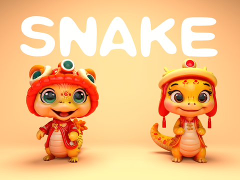 Zodiac Snake Art Toy Cartoon Snake Sculpture Ornaments