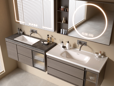 Suspension bathroom cabinet basin wash basin