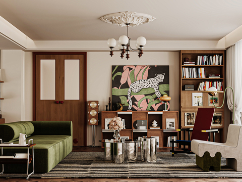 Mid-century Style Living Room Bauhaus Horizontal Hall