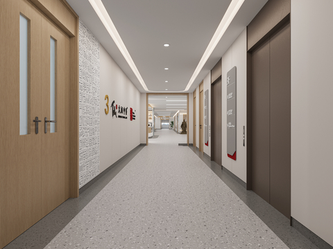 modern hospital elevator hall