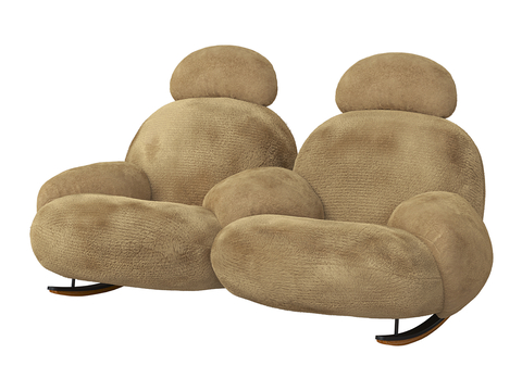 Double sofa plush sofa