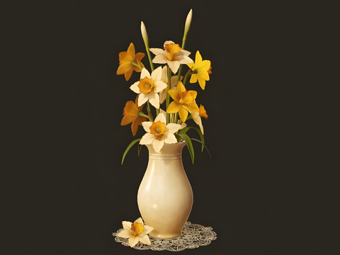 Vase floral daffodil flower arrangement