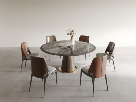 Italian Dining Table and Chair Round Dining Table