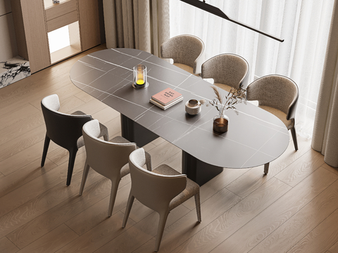 Rock Board Dining Table and Chair