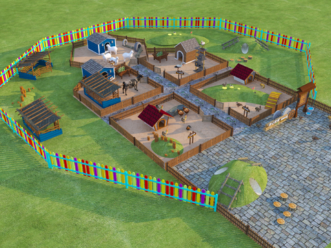 Modern Farm Bird's Eye View Pet Paradise