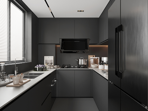 High-grade gray kitchen cabinet