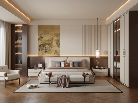 New Chinese-style master bedroom