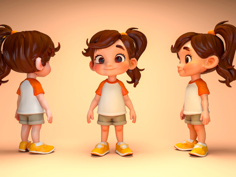 Little Girl Cartoon Girl Game Character Cartoon Characters