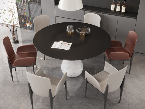 Italian Dining Table and Chair Round Dining Table