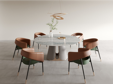 Affordable Luxury Style Dining Table and Chair Round Dining Table