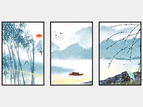 New Chinese Decorative Painting Landscape Painting Hanging Painting