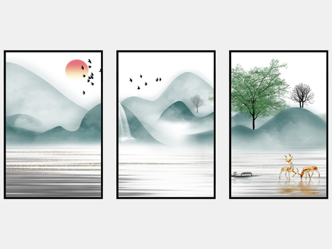 New Chinese Decorative Painting Landscape Painting Hanging Painting