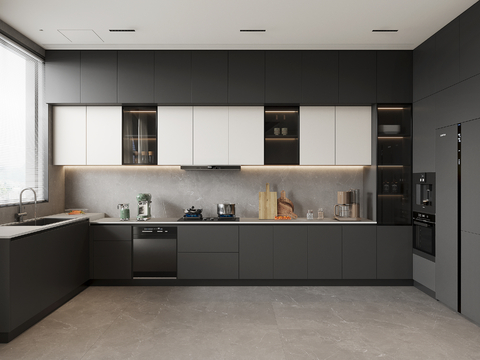 High-grade gray kitchen cabinet