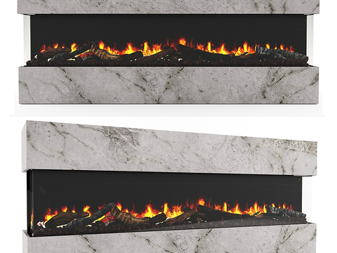 Marble Fireplace Flame