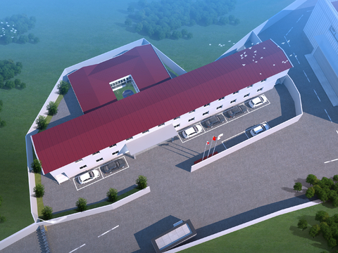 A bird's eye view of the factory Logistics Park Industrial Park