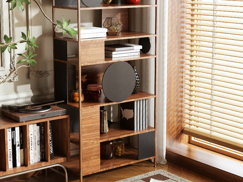 Antique Bookcase Storage Rack