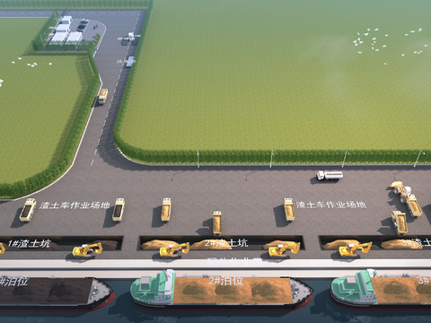 Port Bird's Eye View Cargo Terminal Logistics Port