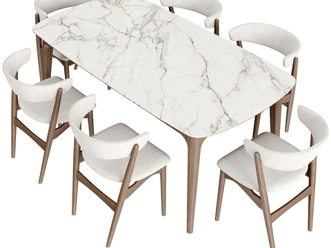 Marble Dining Table and Chair