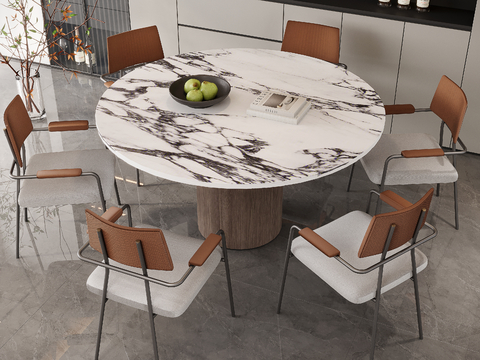 Modern Round Table for Six Dining Table and Chair