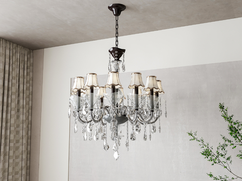 French multi-head chandelier