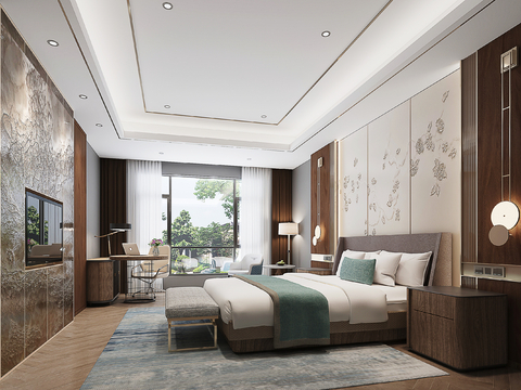 New Chinese-style master bedroom