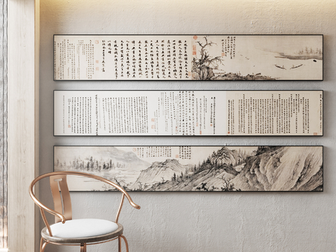 Chinese decorative hanging painting banner hanging painting calligraphy and painting ink painting