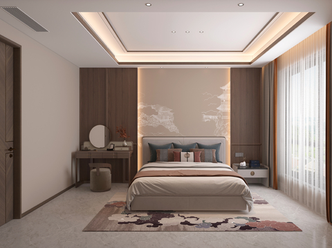 New Chinese-style master bedroom