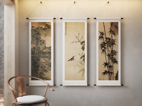 Chinese decorative hanging painting calligraphy and painting ink painting scroll painting