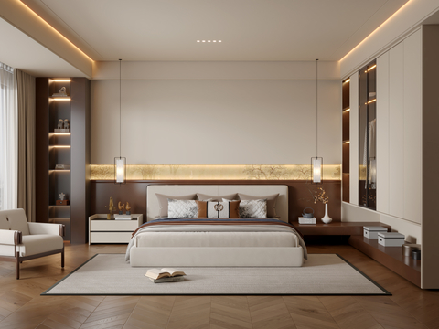 New Chinese-style master bedroom