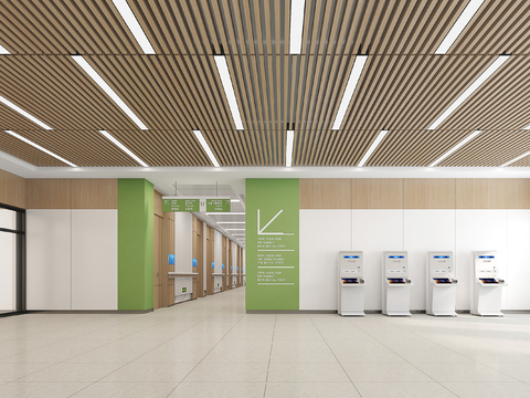 modern hospital hall aisle