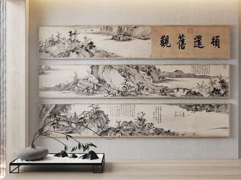 Chinese banner hanging painting calligraphy and painting ink painting landscape painting