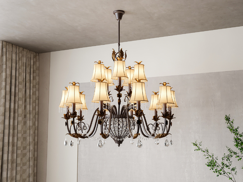 American multi-head chandelier