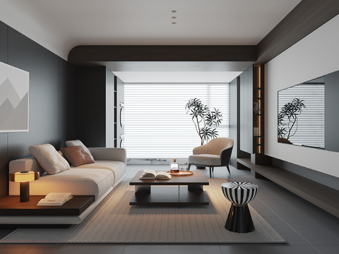 High gray living room