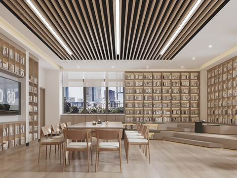 Modern Bookstore Library Reading Room