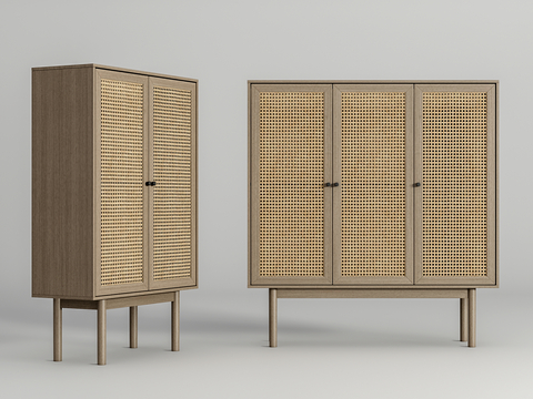 Nordic Wardrobe Rattan Wardrobe