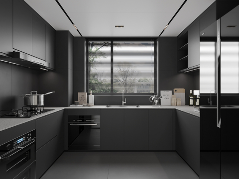 High-grade gray kitchen cabinet