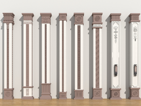 Chinese style column door column plaster column square column