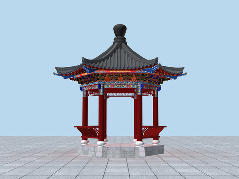 Chinese-style pavilion Hexagonal pavilion Gazebo