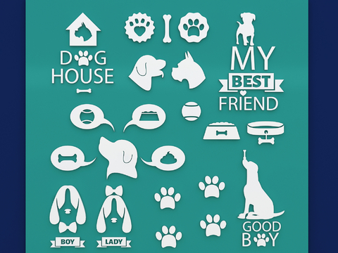 Dog Clip Art Pet Dog Silhouette Wall Sticker