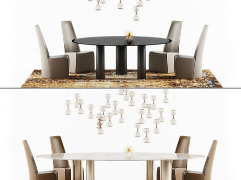 Cattelan Italia Italian Dining Table and Chair Round Dining Table