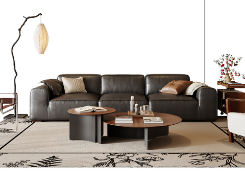 Mid-ancient style sofa coffee table Sectional Sofa