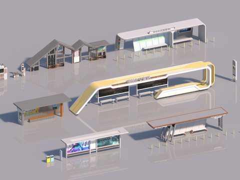 Modern Bus Stop Bus Platform