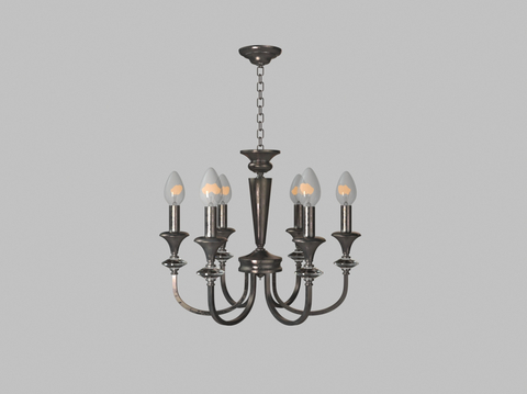 European-style metal six-head chandelier