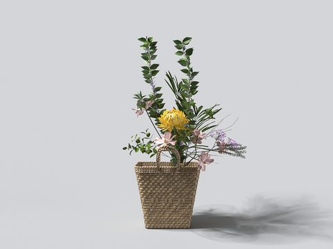 Bamboo flower basket floral flower arrangement