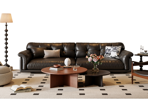 Middle-style Leather Sofa Sectional Sofa