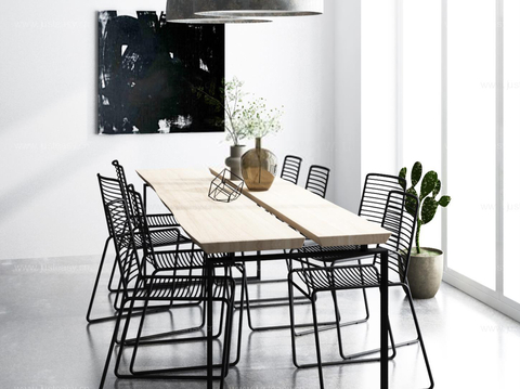 Industrial Style Dining Table and Chair Bar Dining Table