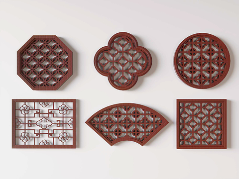 New Chinese-style openwork window lattice window