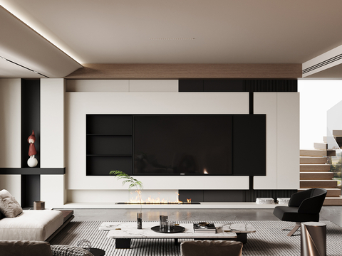 Modern living room TV background