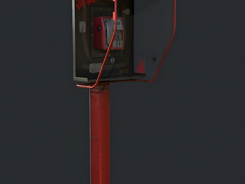 Broken phone booth