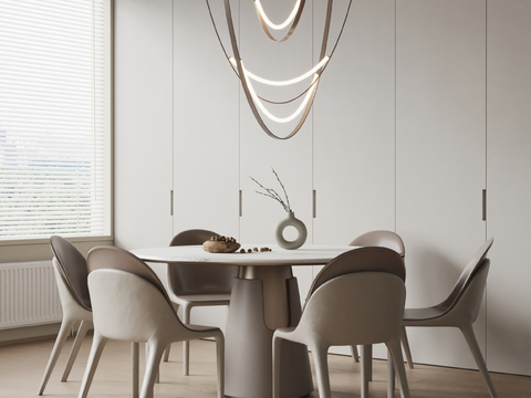 Modern round dining table and chair